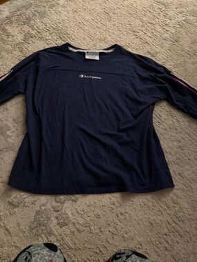 Champion Navy Crewneck with Branded Tag